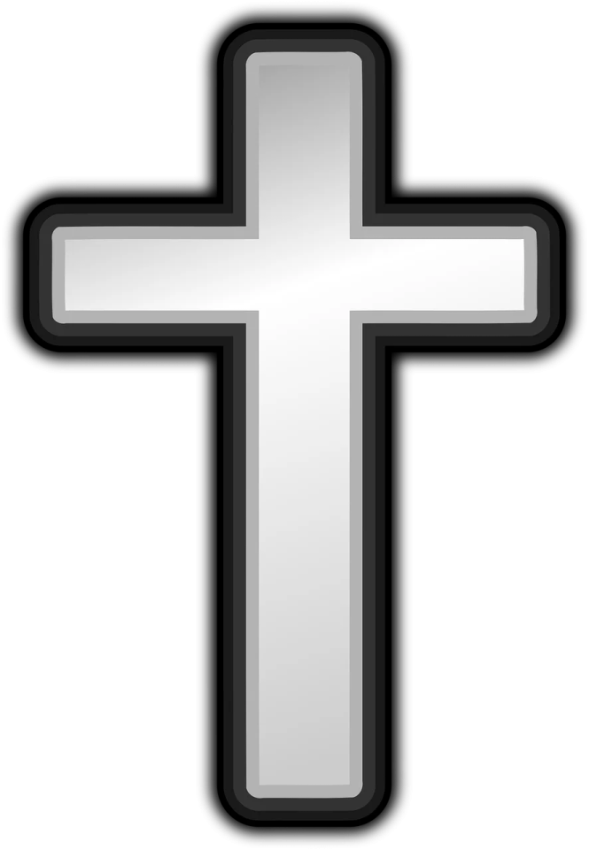 a black and white cross