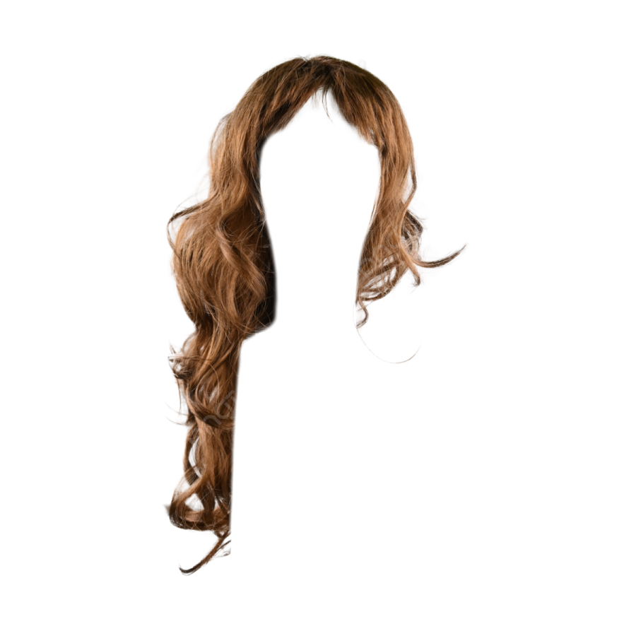 a wig with long hair on a white background