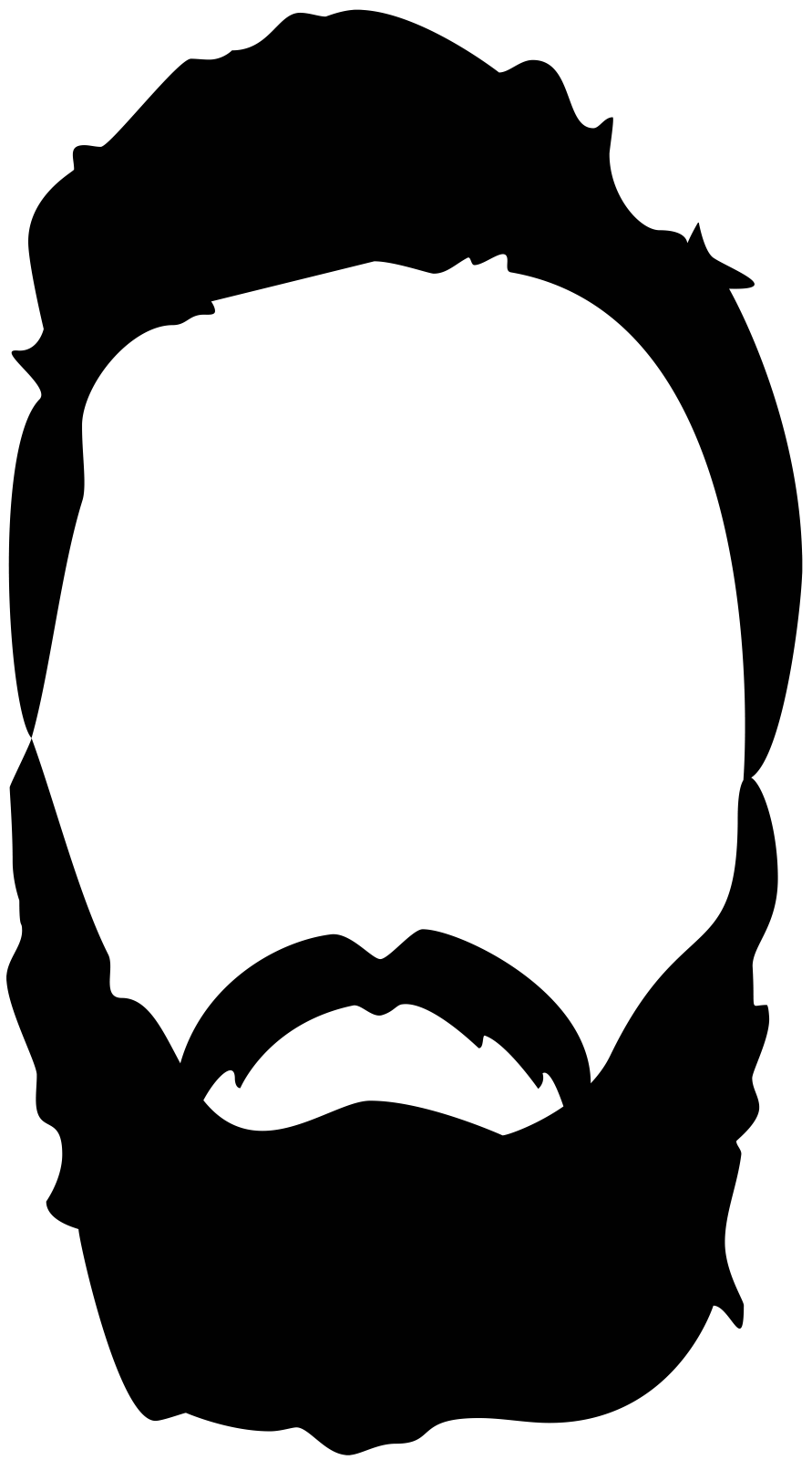 a black and white silhouette of a man with a beard