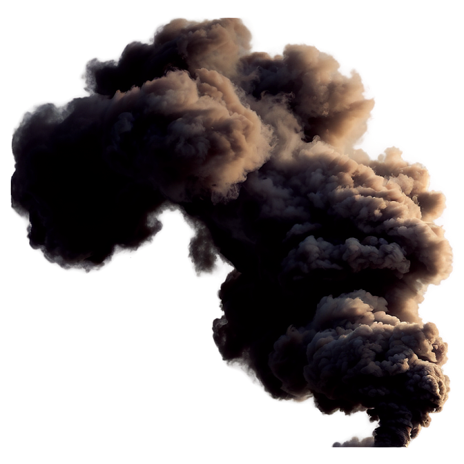 a black smoke bills out into the sky