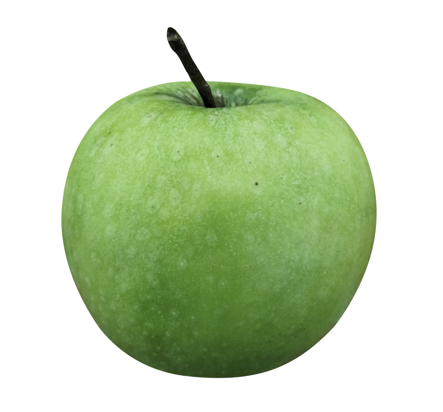 a green apple on a white background