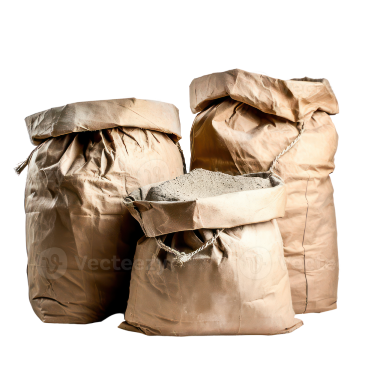 two bags of sand on a white background