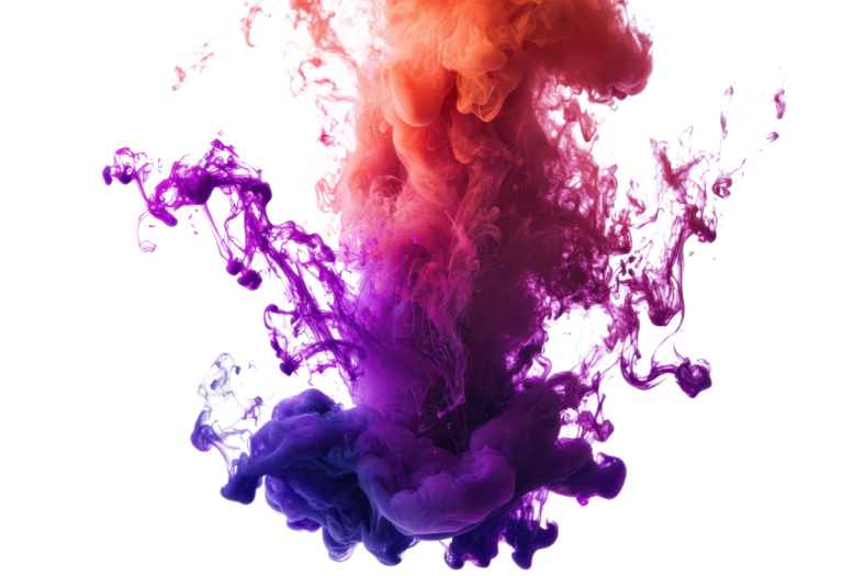 colored ink in water on white background