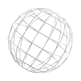 a drawing of a sphere with lines on it
