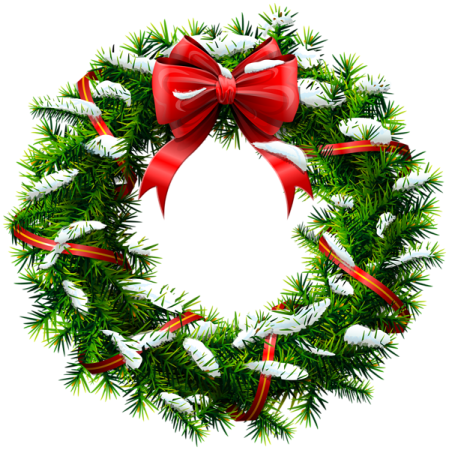 a christmas wreath with red ribbon and bow