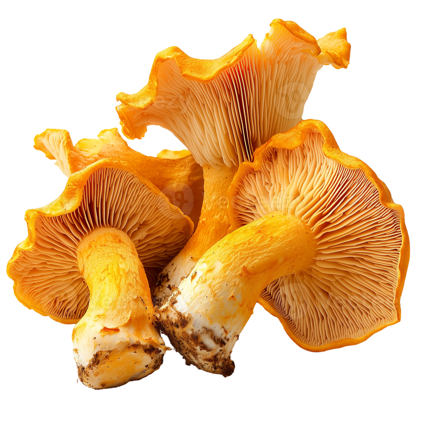 a bunch of mushrooms on a white background