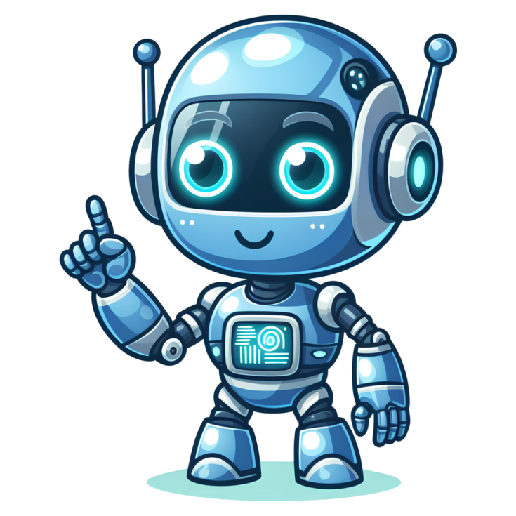 a cute robot with headphones