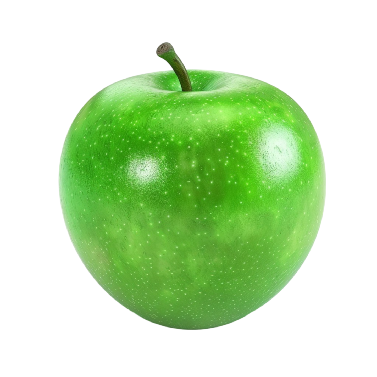 a green apple on a white background