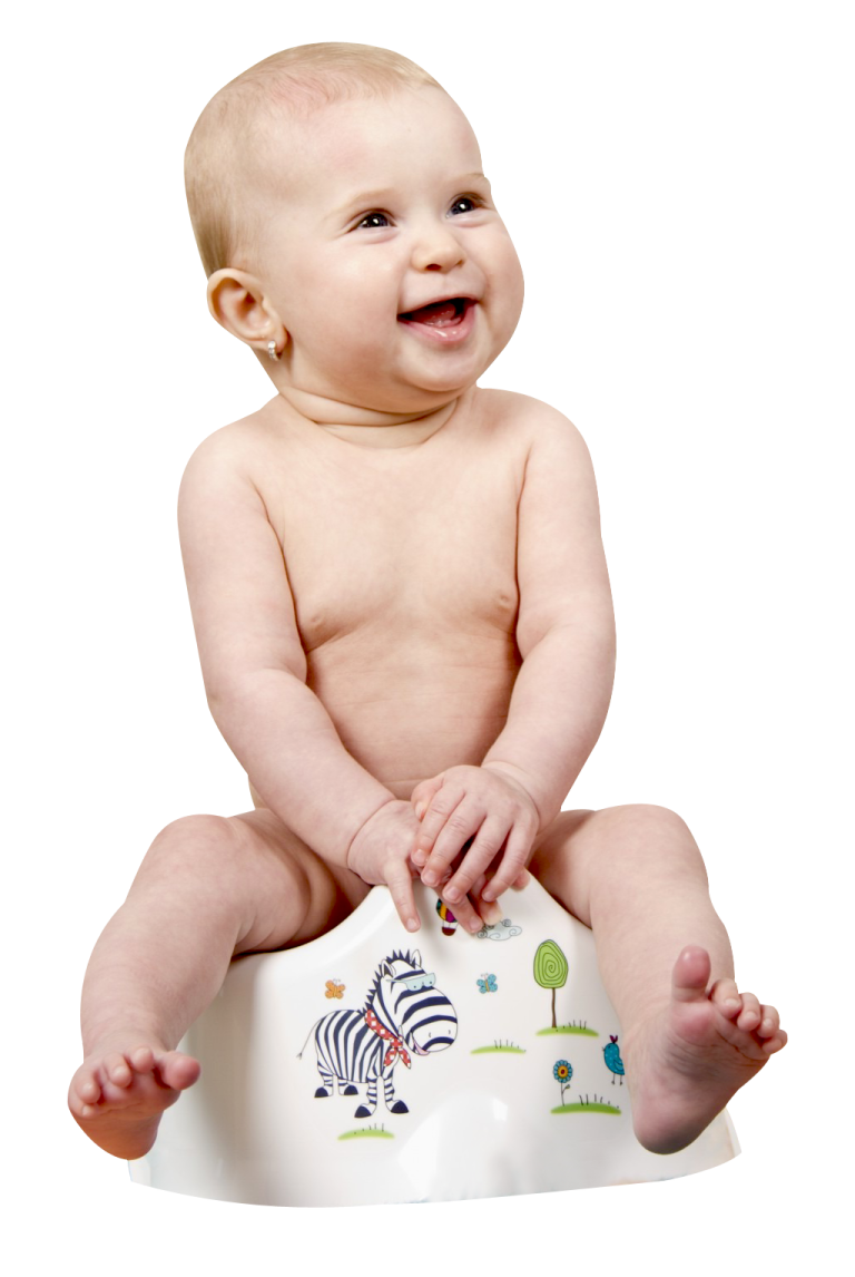 a baby sitting on top of a pot
