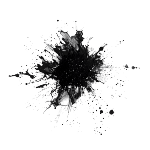 a black ink sp on a white background