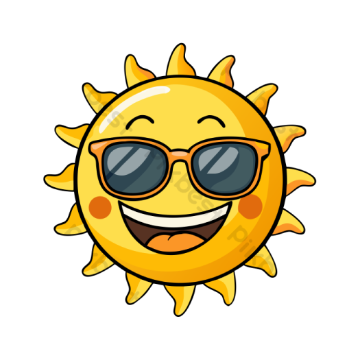 a smiling sun wearing sunglasses