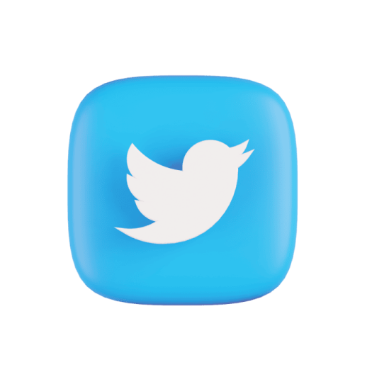 the twitter logo on a blue square button