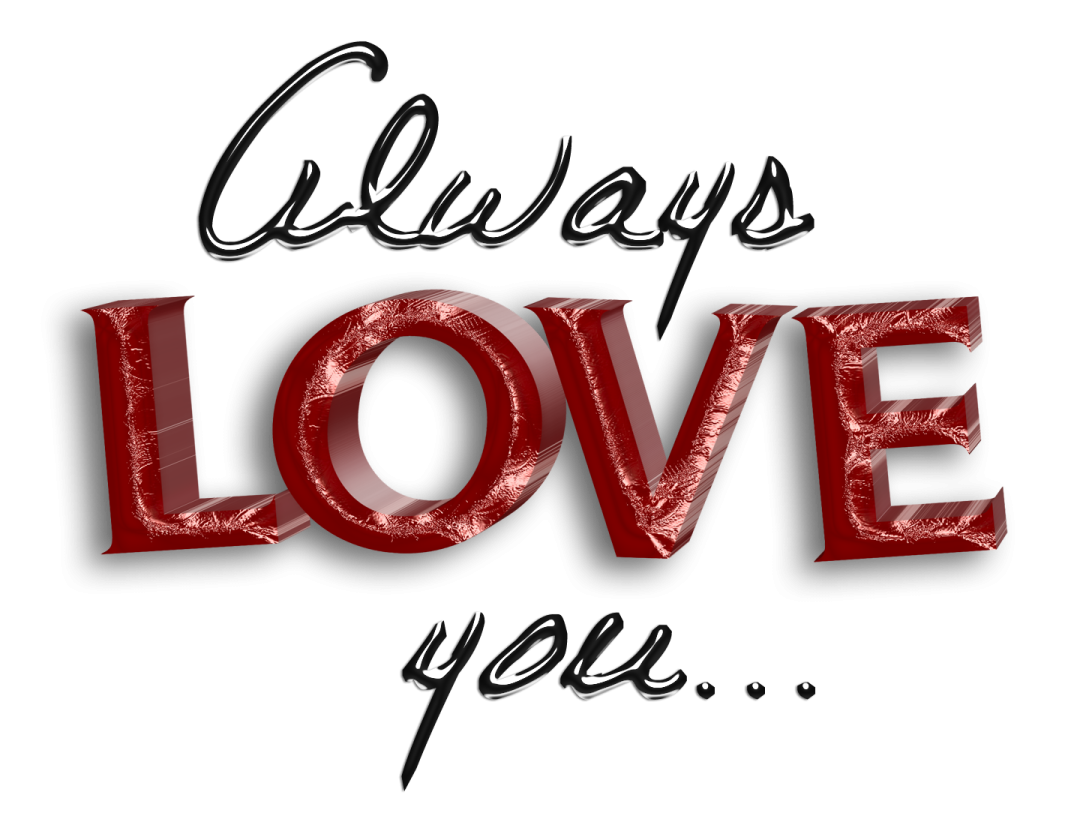 a red and black text that says cup love