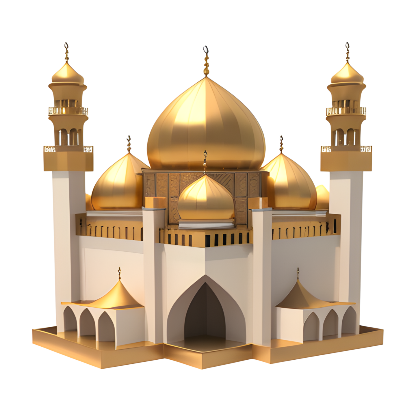 a large white building with gold domes