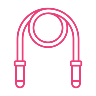 a pink and white icon of a headphones