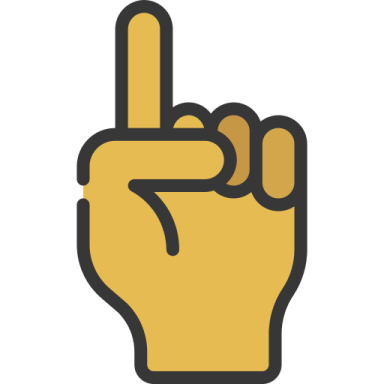 a hand with the number one on it