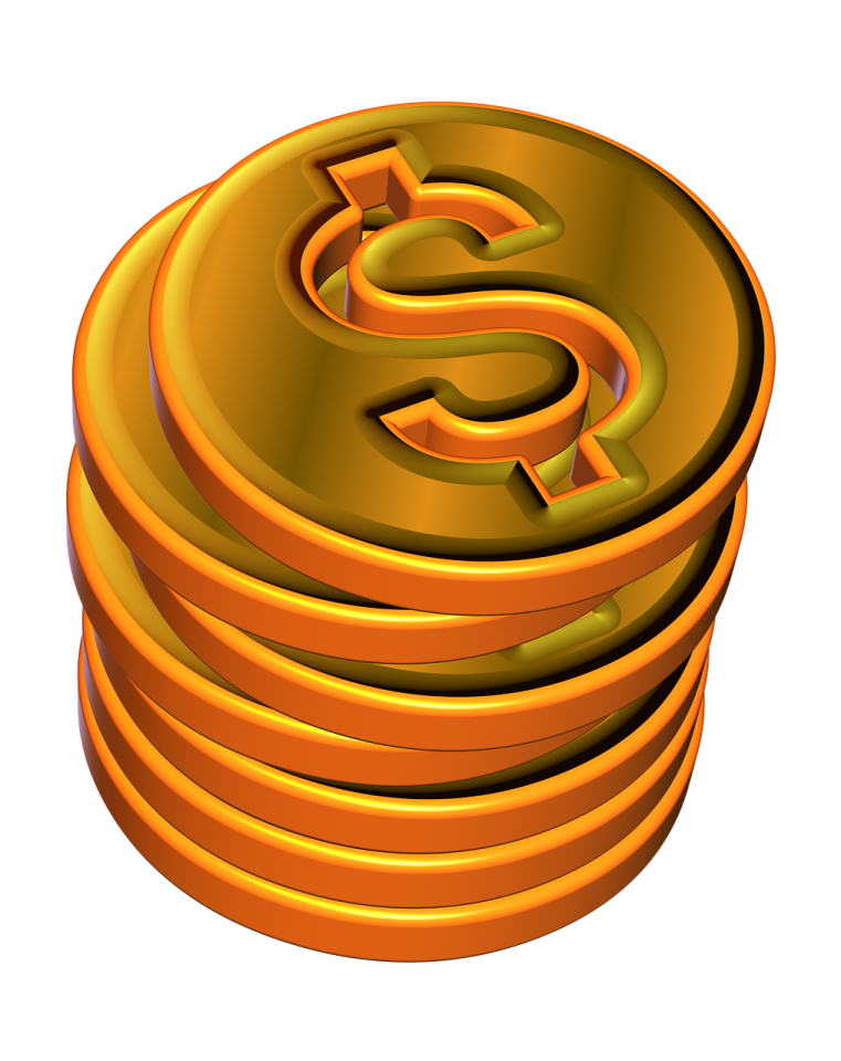 a stack of gold coins