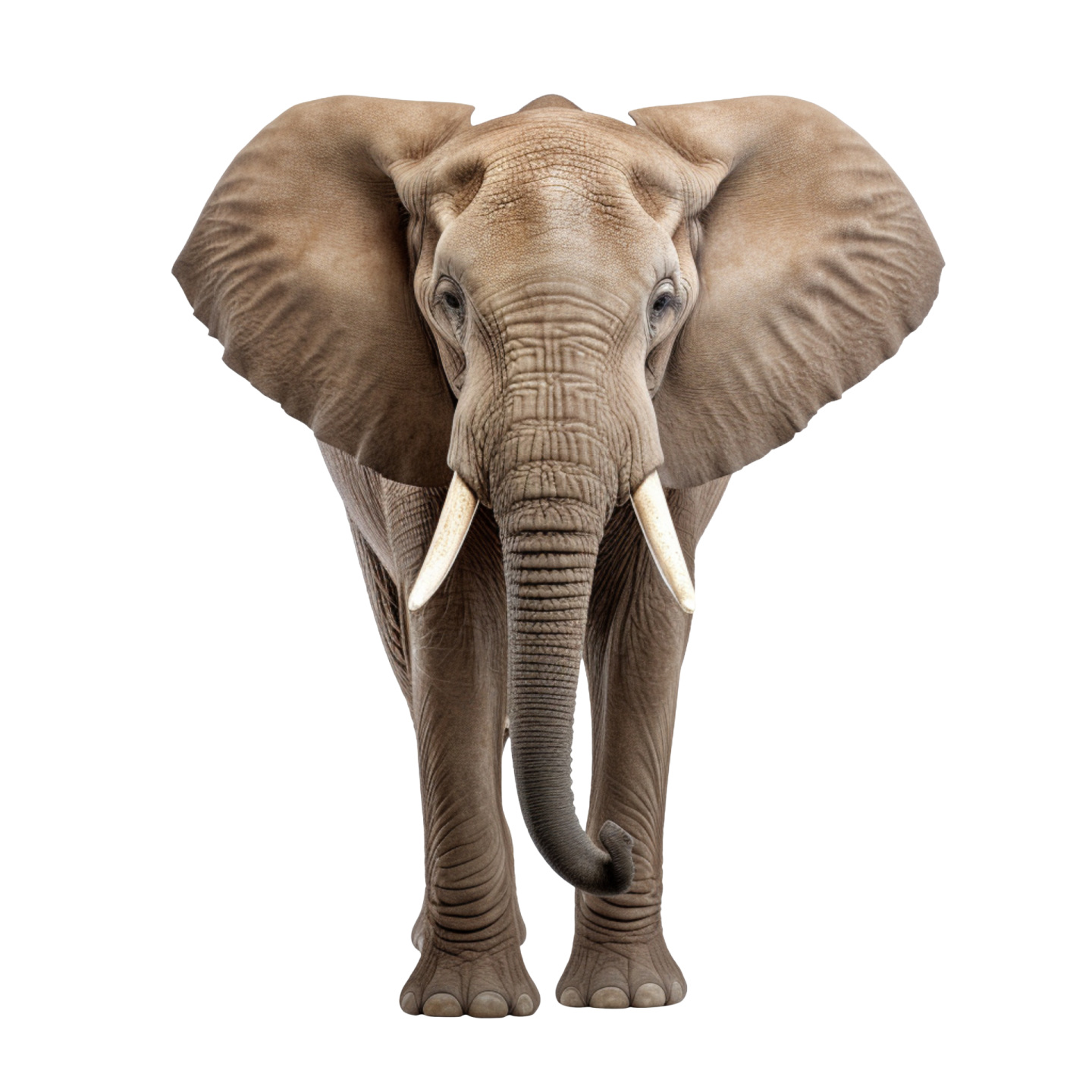 an elephant standing on a white background