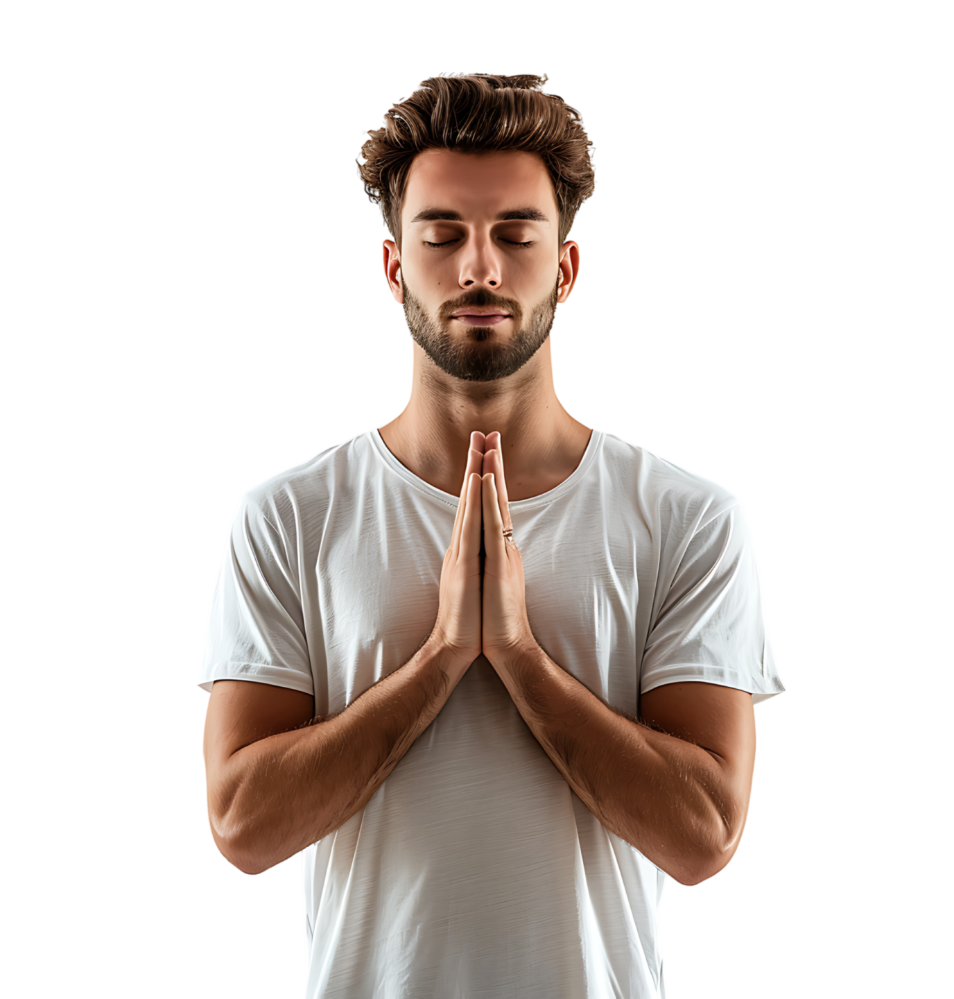 a man standing in front of a white background