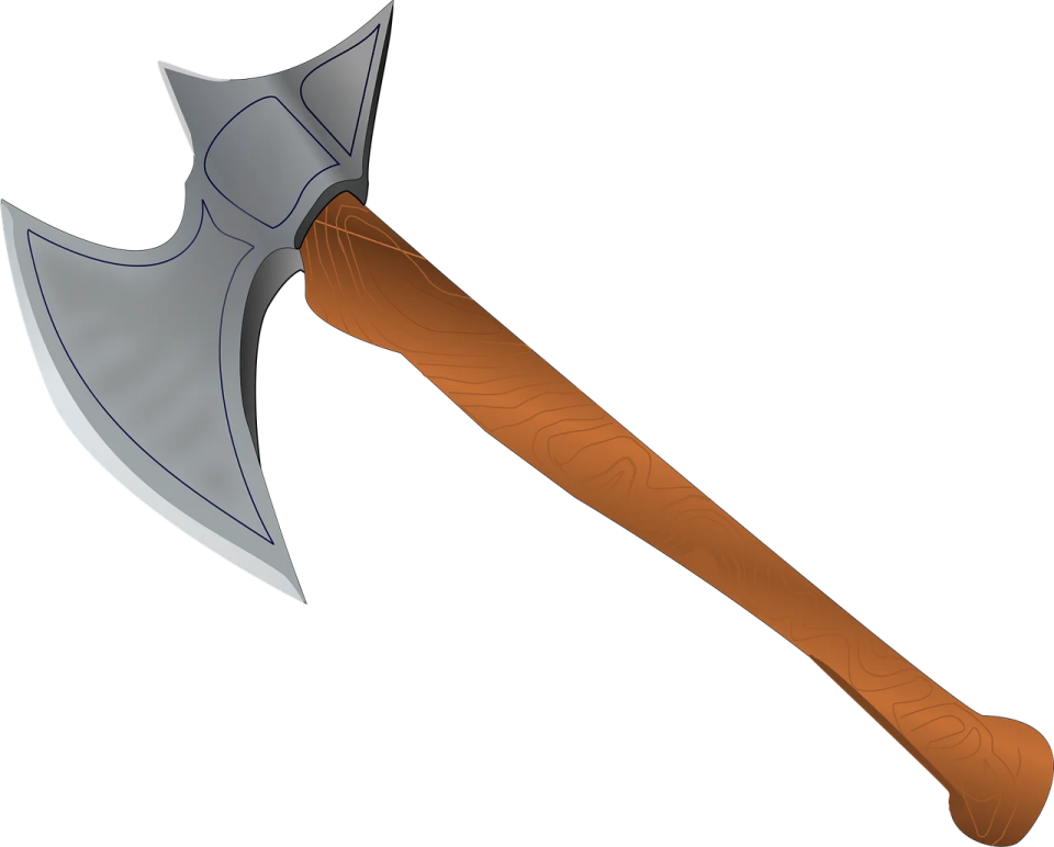 an axe on a white background