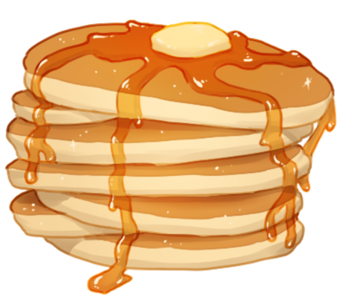 a stack of pancakes with syrup on top