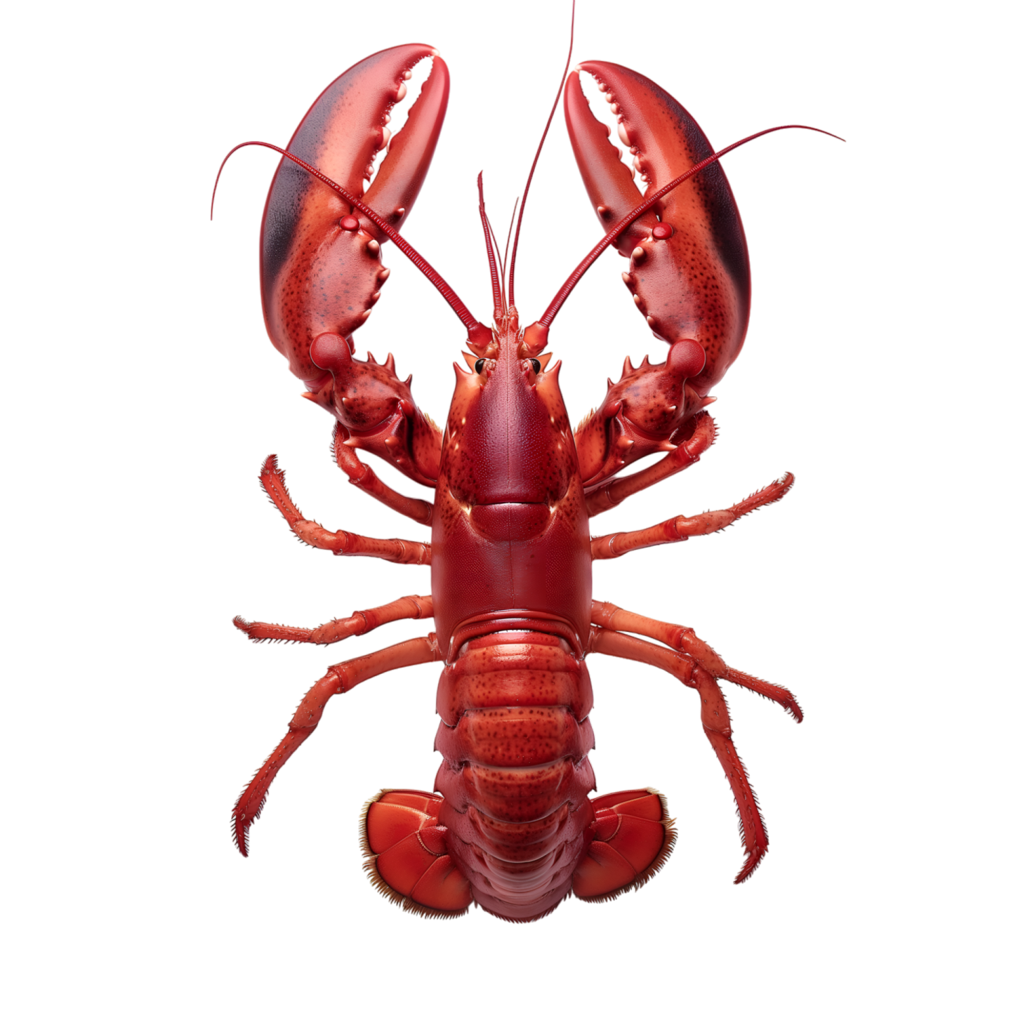 a red lobster on a white background