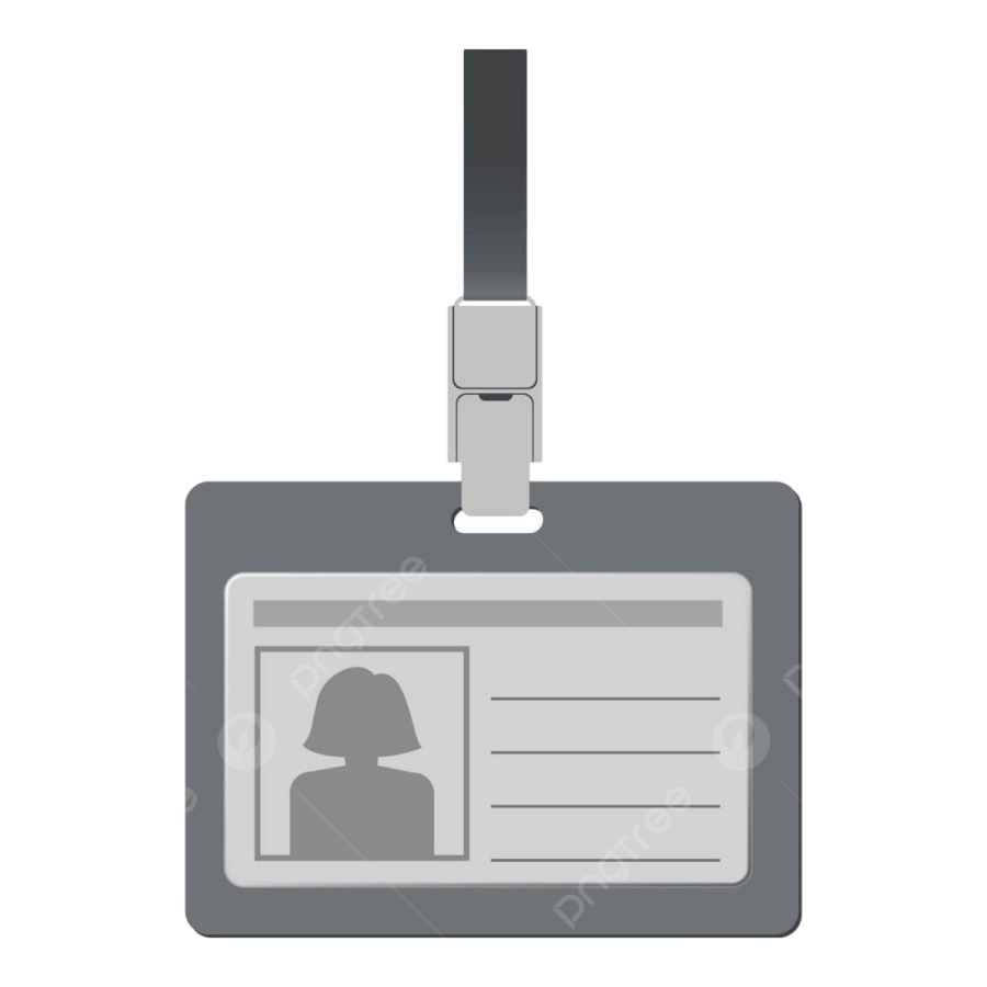 an id badge with the name of a person