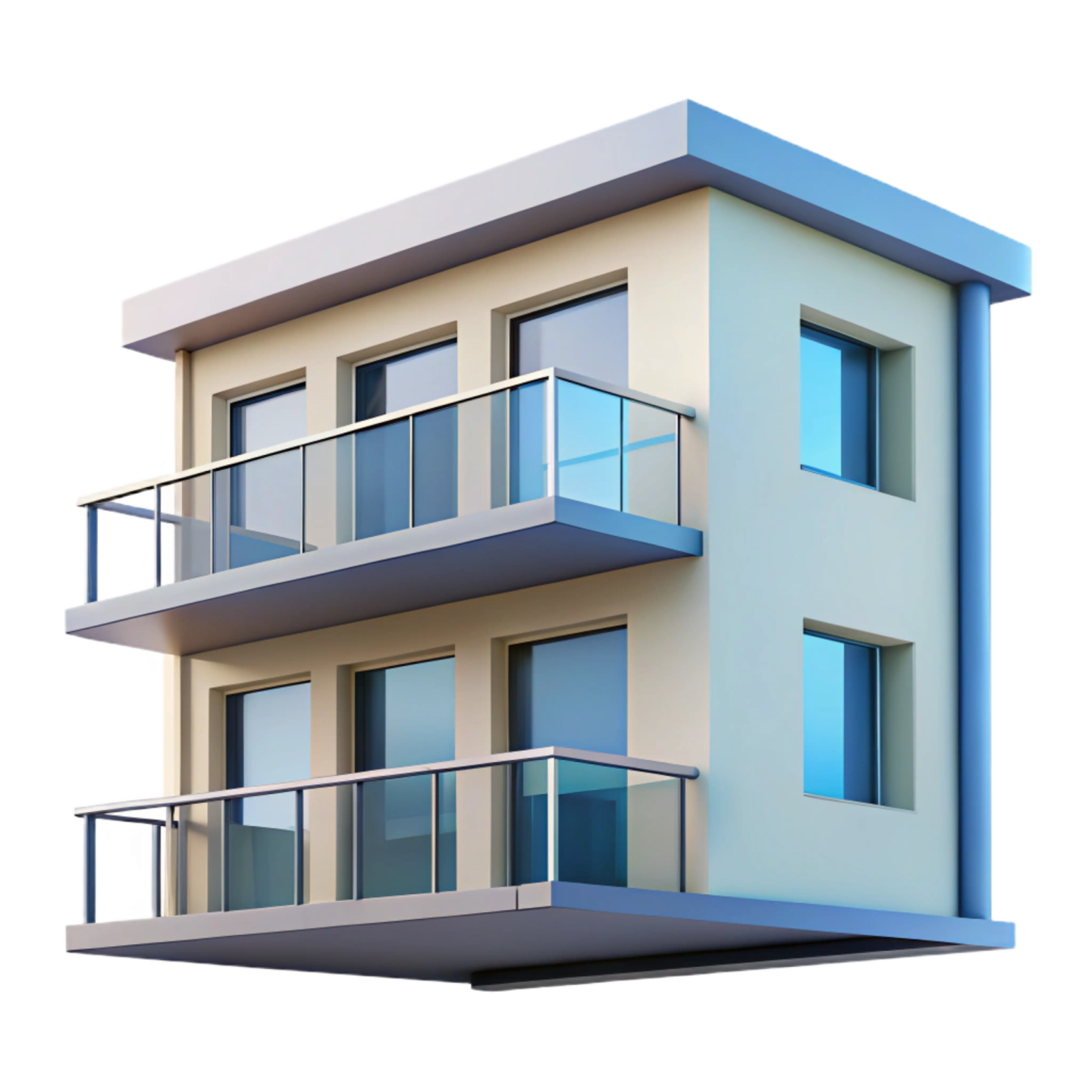 a 3d rendering of a modern apartment building