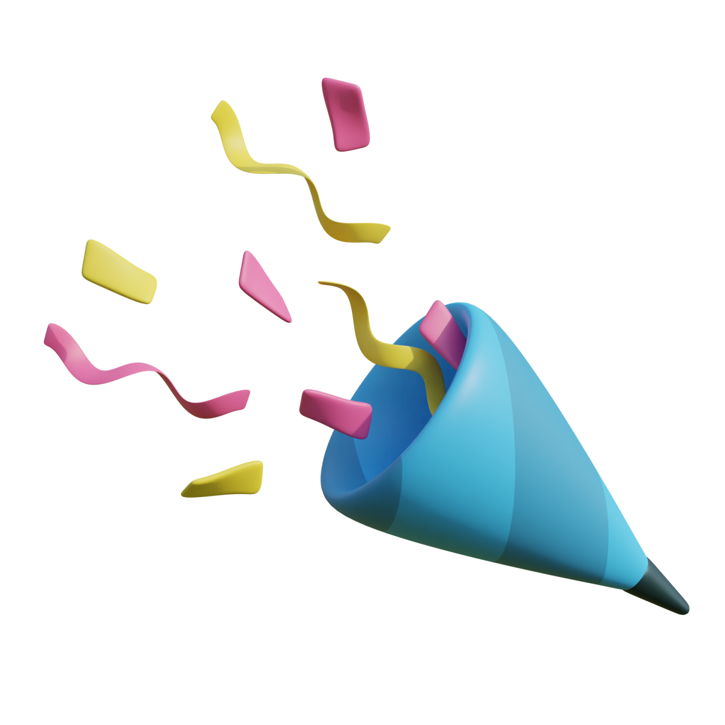 an image of a blue cone with pink and yellow cons
