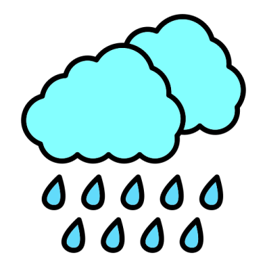 a cloud with rain on it