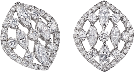 a pair of diamond earrings