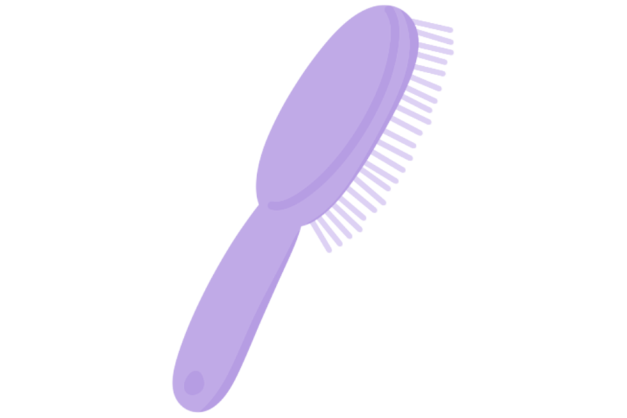a purple comb on a white background