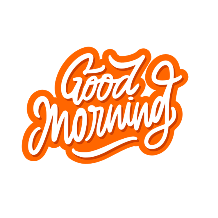 a handwritten lettering that says good morning
