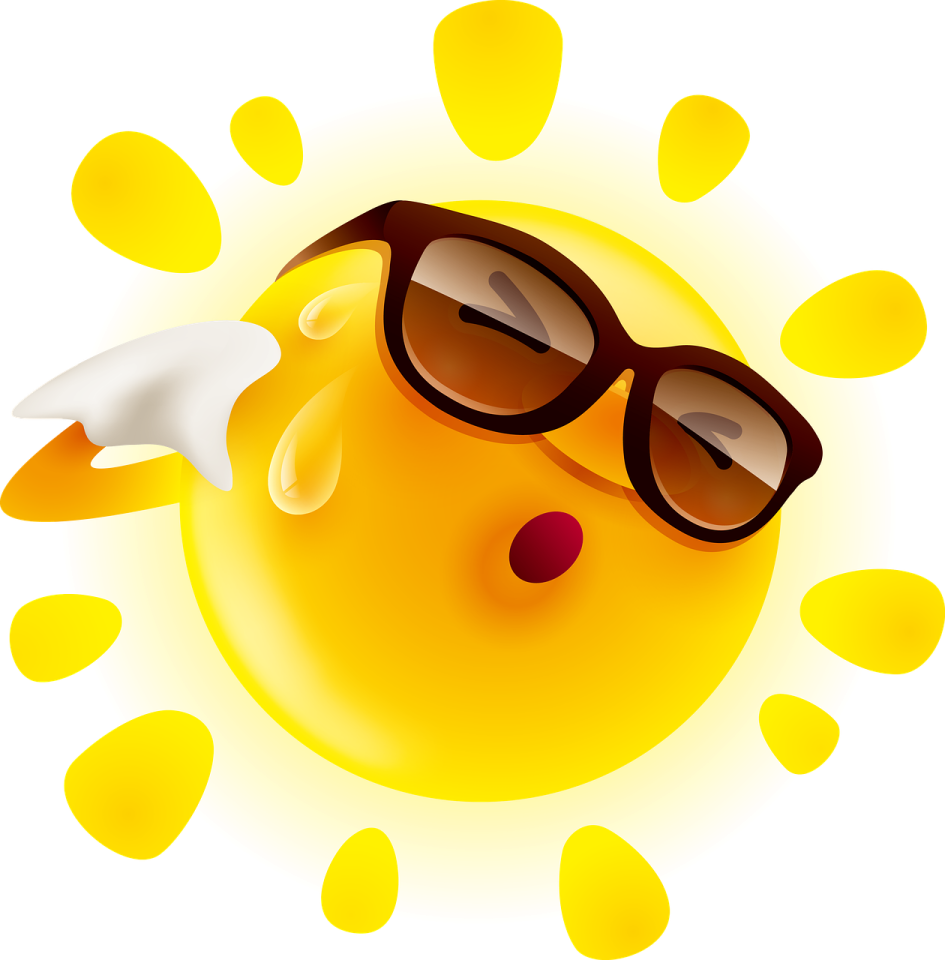 a cartoon sun with sunglasses on it's face