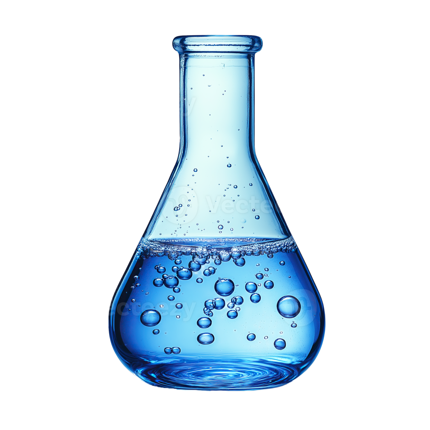 a blue liquid in a test tube