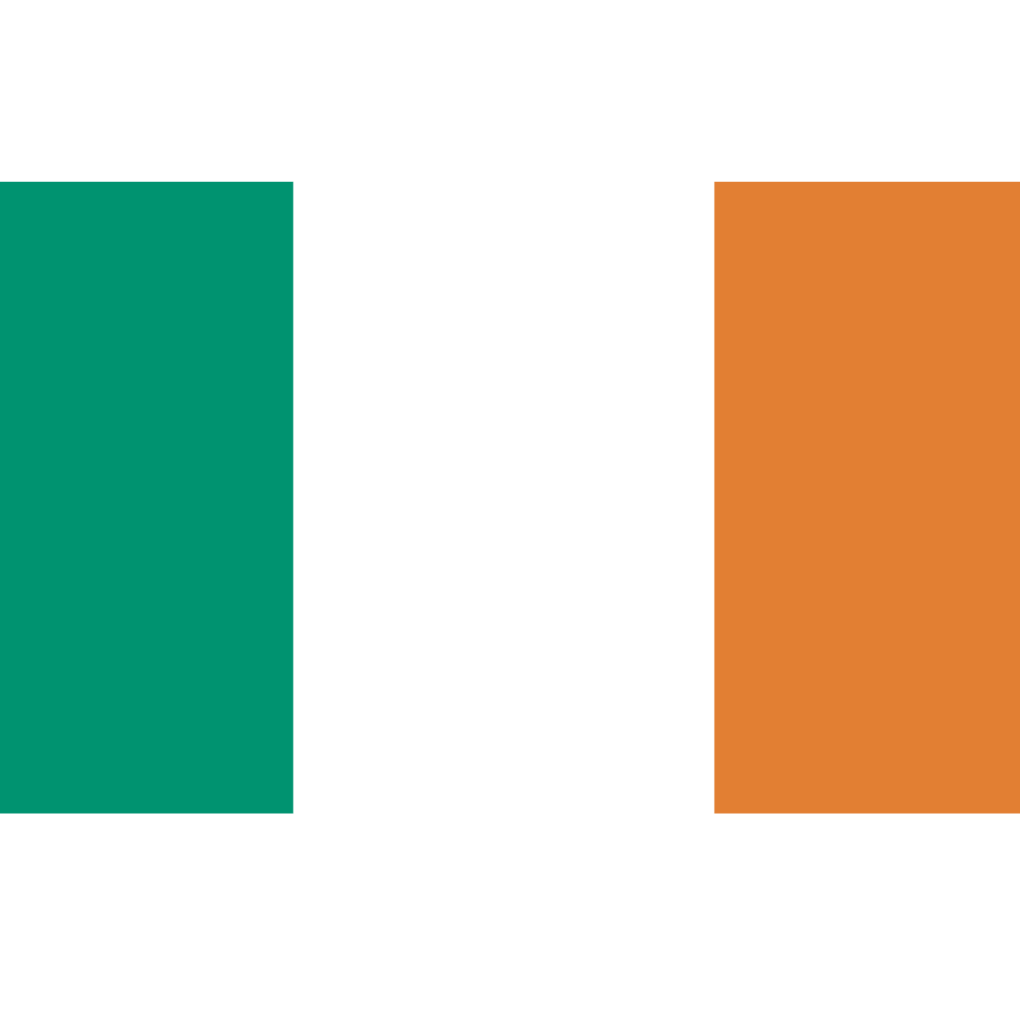 a green and orange flag on a white background