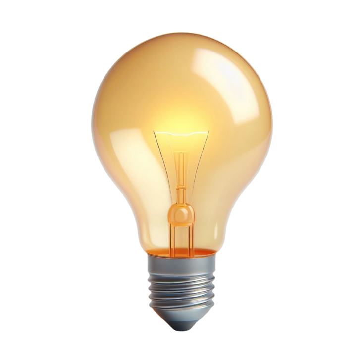 a light bulb on a white background