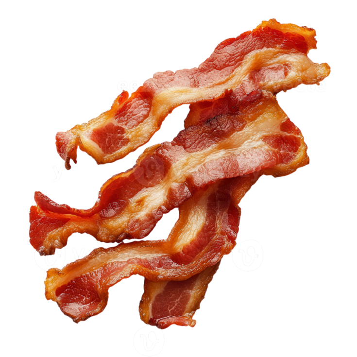 bacon on a white background