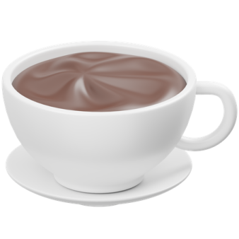 a white cup filled with hot chocolate