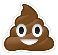 a brown poo sticker on a white background