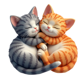 a couple of cats hugging each other cats