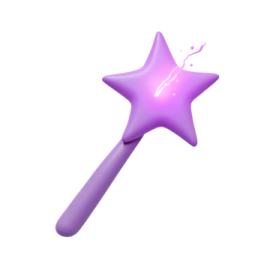 a purple star shaped object on a white background