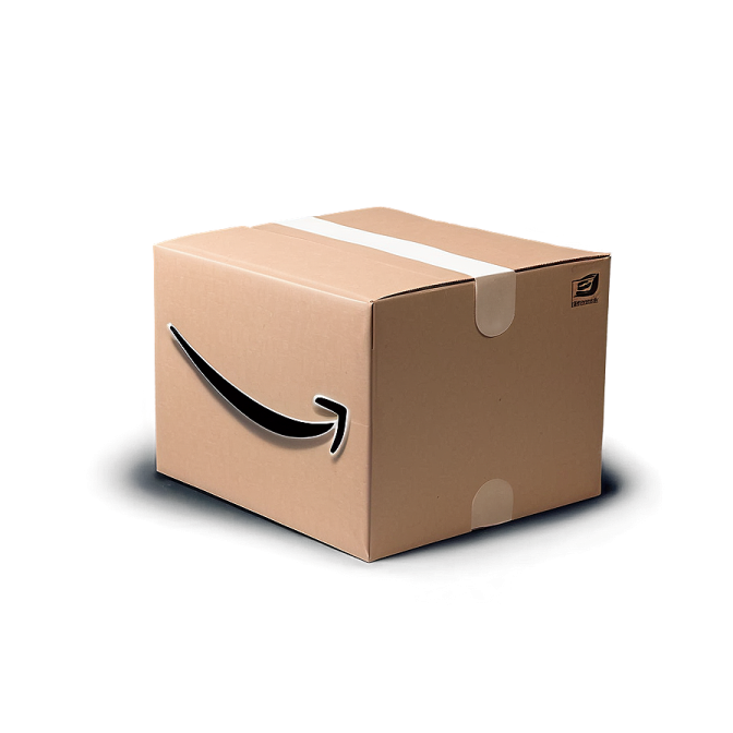 a box with an amazon logo on it
