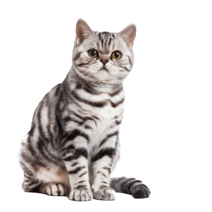 a gray and white kitten sitting on the floor