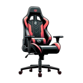 a black and red gaming chair