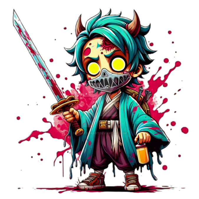 an illustration of a cartoon character with a sword in his hand