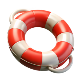a red and white life preserver