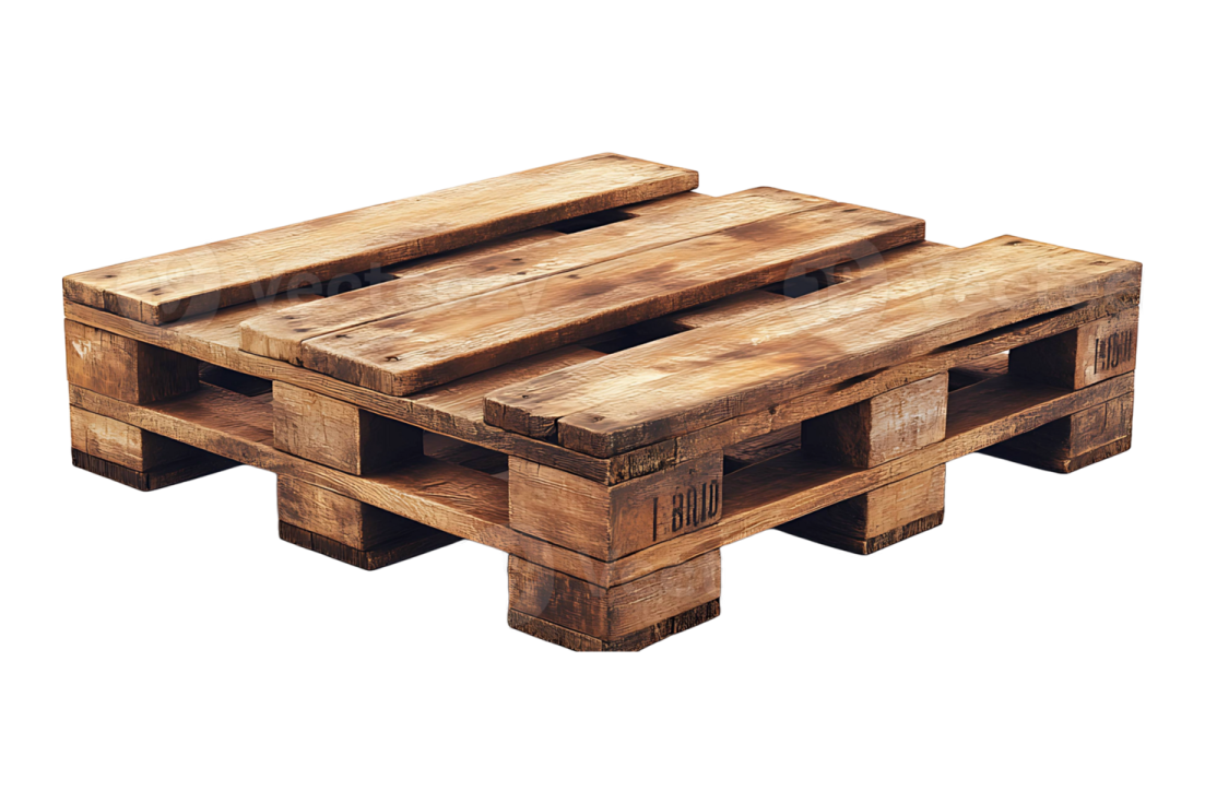 a set of three wooden crates on a white background
