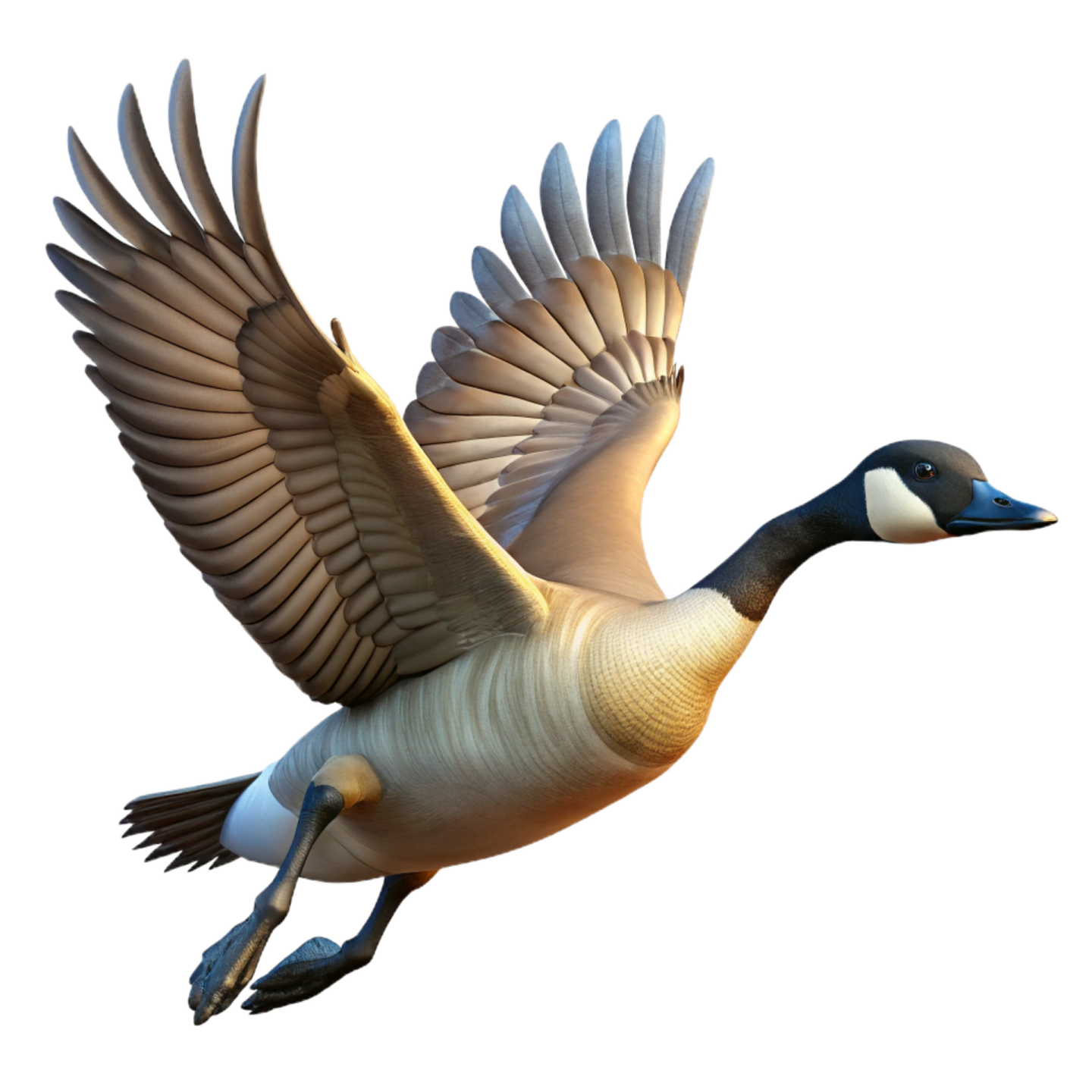 a duck is flying in the air