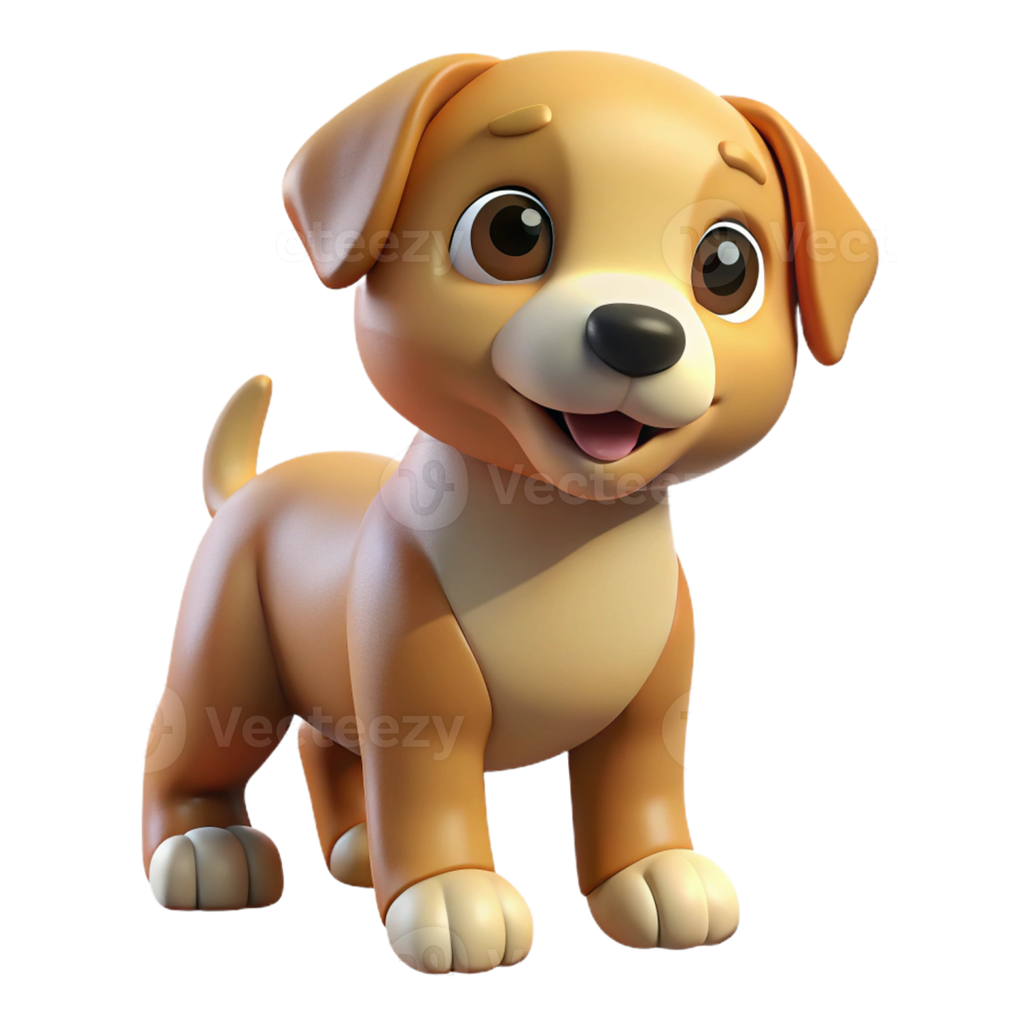 a cartoon dog with big eyes
